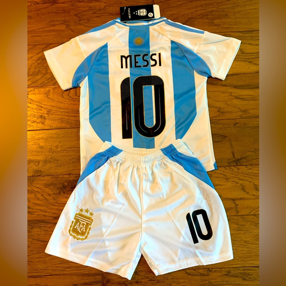 MESSI ARGENTINA 4-5T TODDLER SOCCER JERSEY KIT SIZE 20 HOME 2024-25 SHIPS TODAY